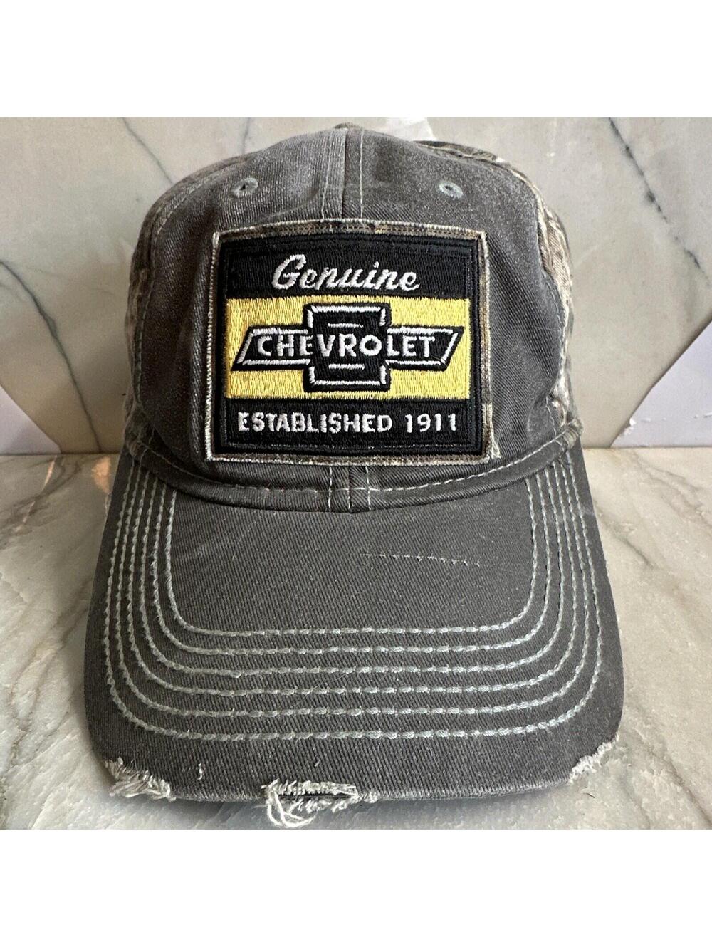 Chevrolet Patch Camp Dad Hat Distressed Fitted L/xl